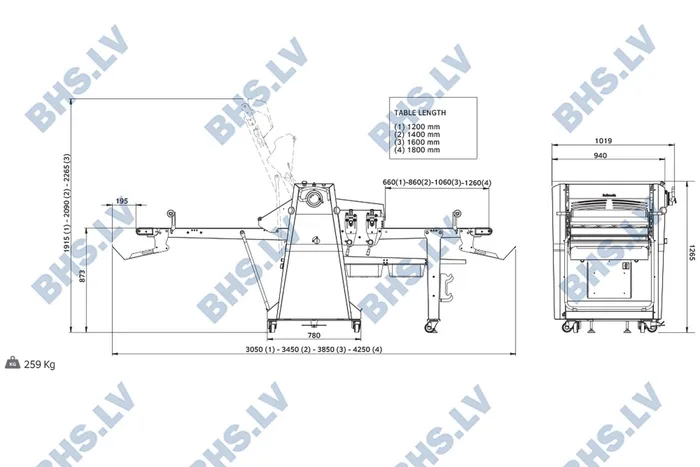 Mīklas rullis R65T/14 ar inventoru